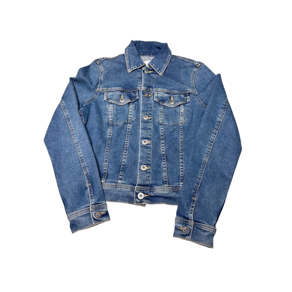 NWT AG Adriano Goldschmied Robyn Denim Jacket Pasty Blue EMP4087 Womens Size M